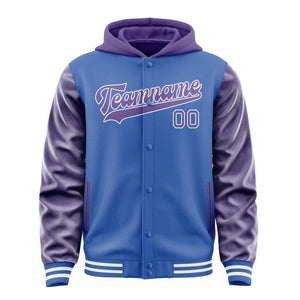 Custom Sky Blue Light Purple Jacket