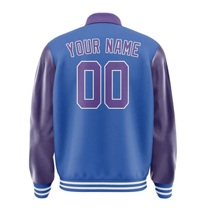 Custom Sky Blue Light Purple Jacket