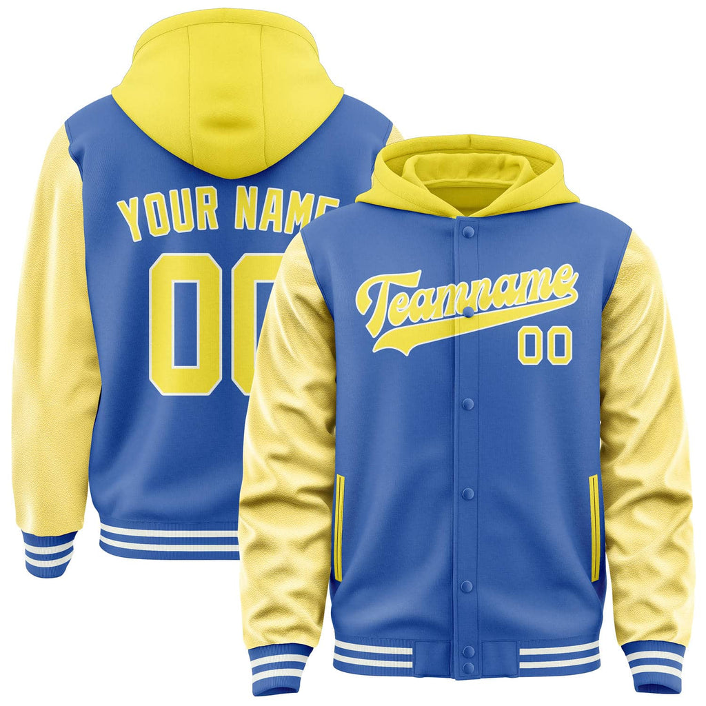 Custom Sky Blue Light Yellow Jacket