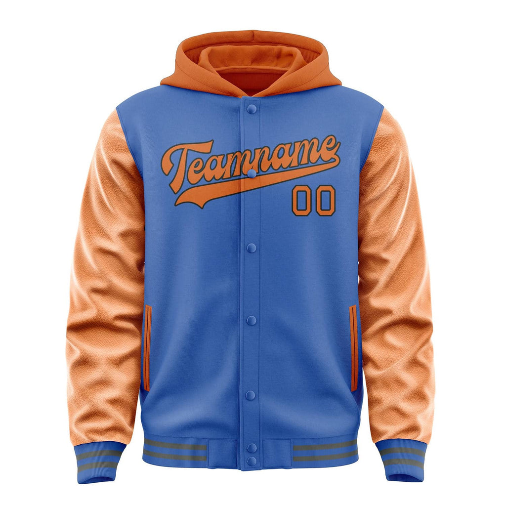 Custom Sky Blue Orange Jacket