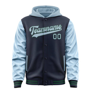 Custom Navy Light Blue Jacket