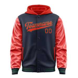 Custom Navy Orange Red Jacket