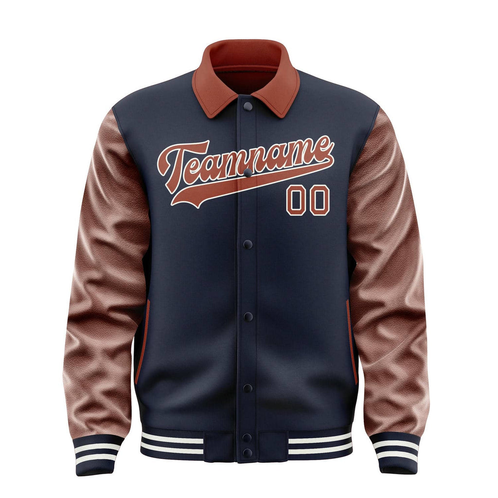 Custom Navy Coral Red Jacket