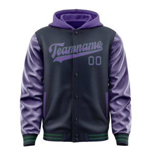 Custom Navy Light Purple Jacket
