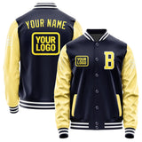 Custom Navy Light Yellow Jacket JA111126111818262618