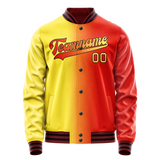 Custom Orange Yellow Gradient Varsity Letterman Jacket
