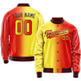 Custom Orange Yellow Gradient Varsity Letterman Jacket