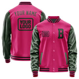 Custom Pink Dark Green Jacket