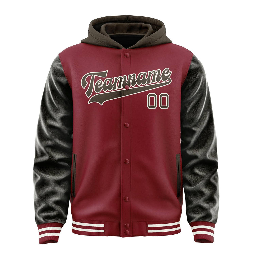 Custom Crimson Red Brown Jacket