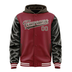 Custom Crimson Red Brown Jacket
