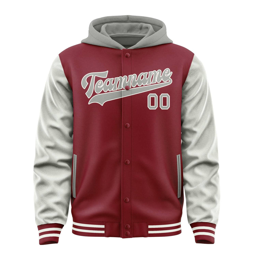 Custom Crimson Red Gray Jacket
