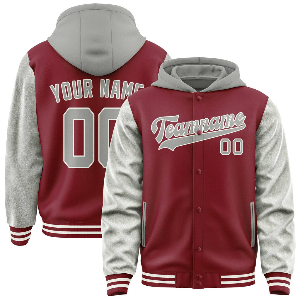Custom Crimson Red Gray Jacket