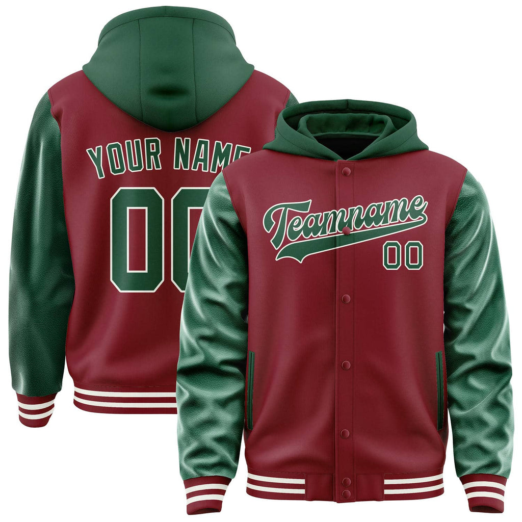 Custom Crimson Red Green Jacket