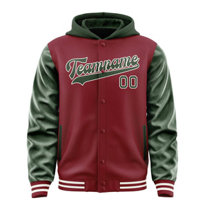 Custom Crimson Red Dark Green Jacket