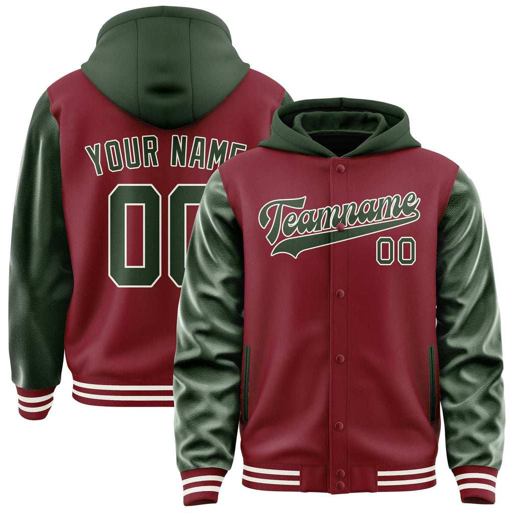 Custom Crimson Red Dark Green Jacket