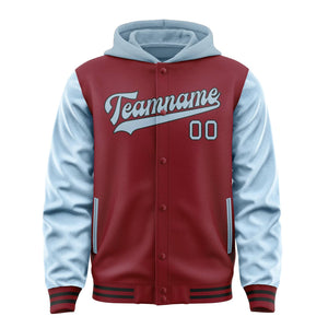 Custom Crimson Red Light Blue Jacket