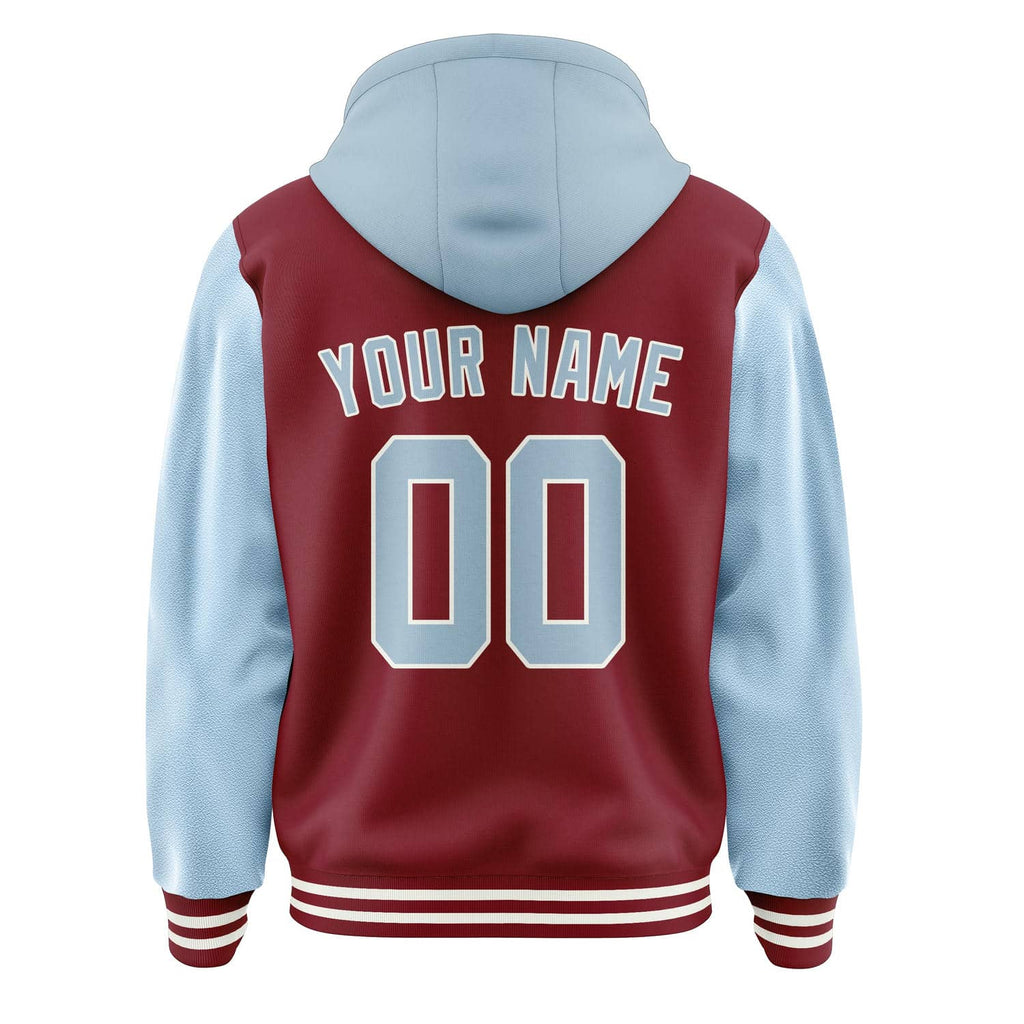 Custom Crimson Red Light Blue Jacket