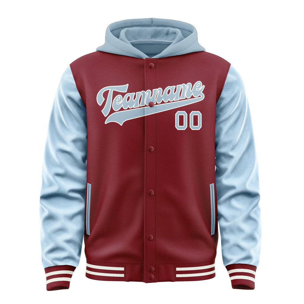 Custom Crimson Red Light Blue Jacket