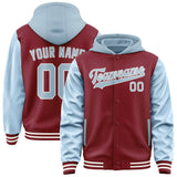 Custom Crimson Red Light Blue Jacket