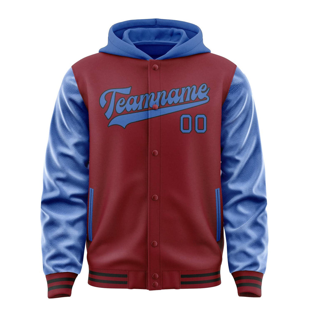 Custom Crimson Red Sky Blue Jacket