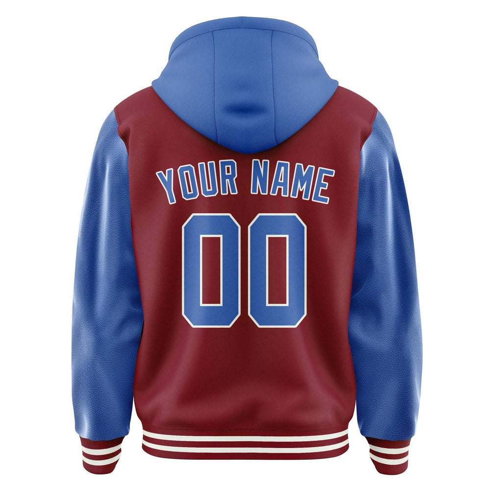 Custom Crimson Red Sky Blue Jacket
