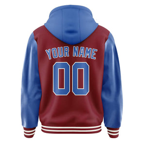 Custom Crimson Red Sky Blue Jacket