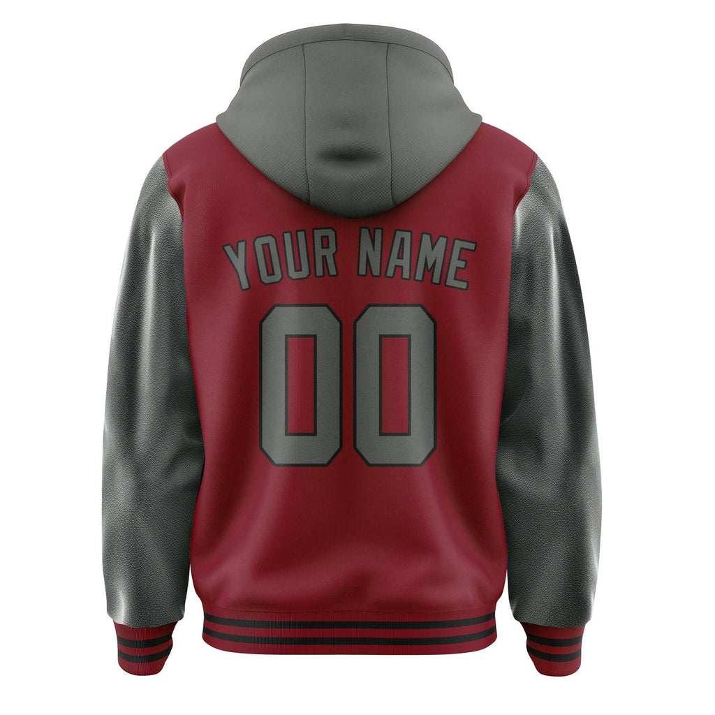 Custom Crimson Red Dark Grey Jacket