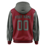 Custom Crimson Red Dark Grey Jacket