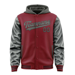 Custom Crimson Red Dark Grey Jacket