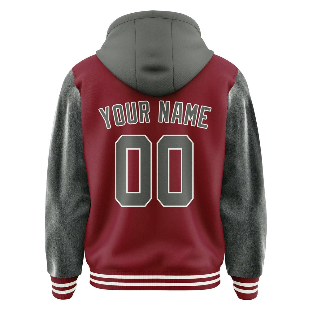 Custom Crimson Red Dark Grey Jacket
