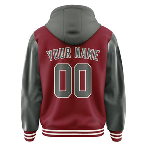Custom Crimson Red Dark Grey Jacket