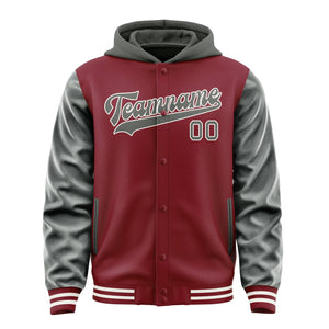 Custom Crimson Red Dark Grey Jacket