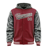 Custom Crimson Red Dark Grey Jacket