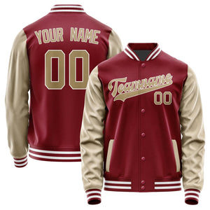 Custom Crimson Red Light Khaki Jacket JA1515251518B31825