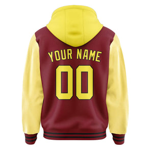 Custom Crimson Red Light Yellow Jacket