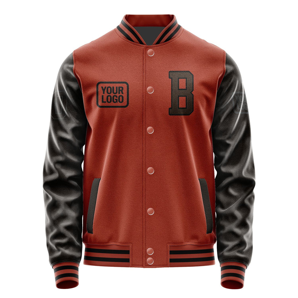 Custom Coral Red Brown Jacket JA161601161717010117