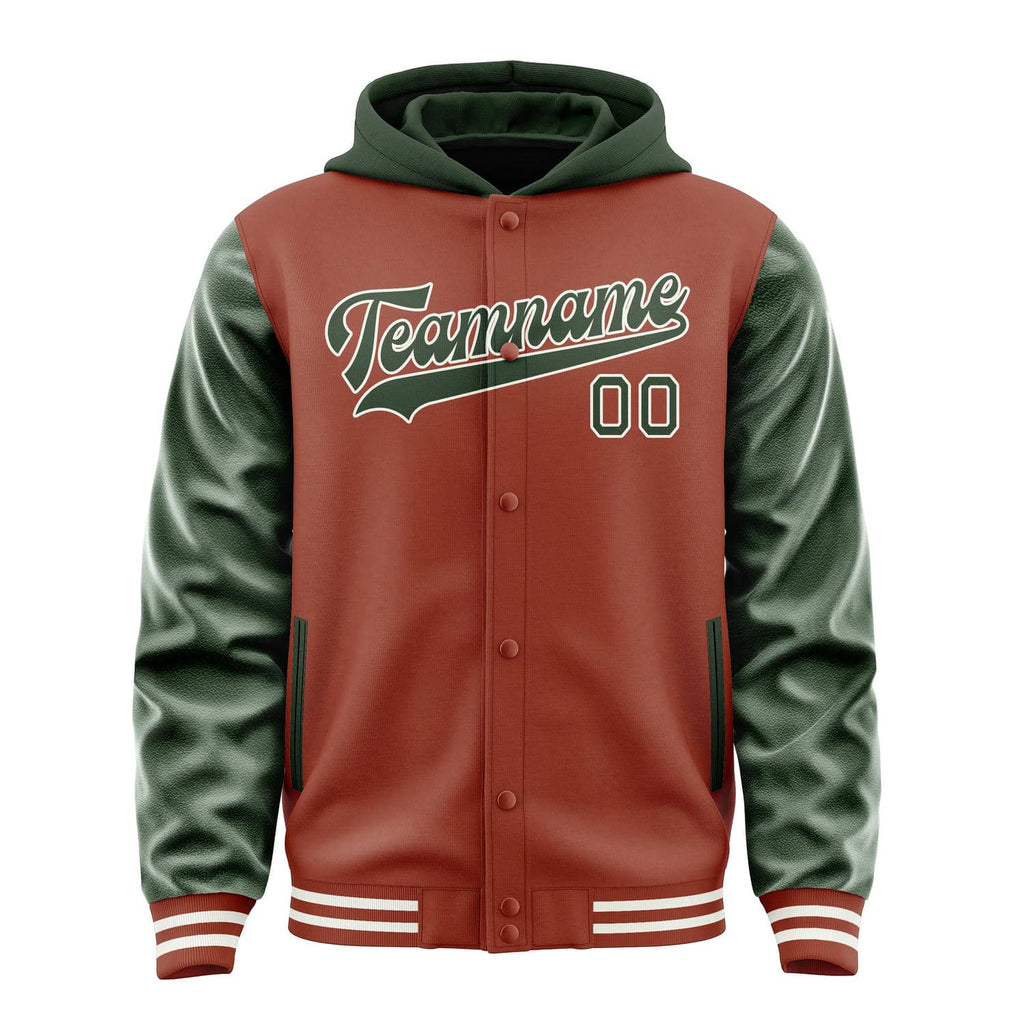Custom Coral Red Dark Green Jacket