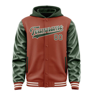 Custom Coral Red Dark Green Jacket