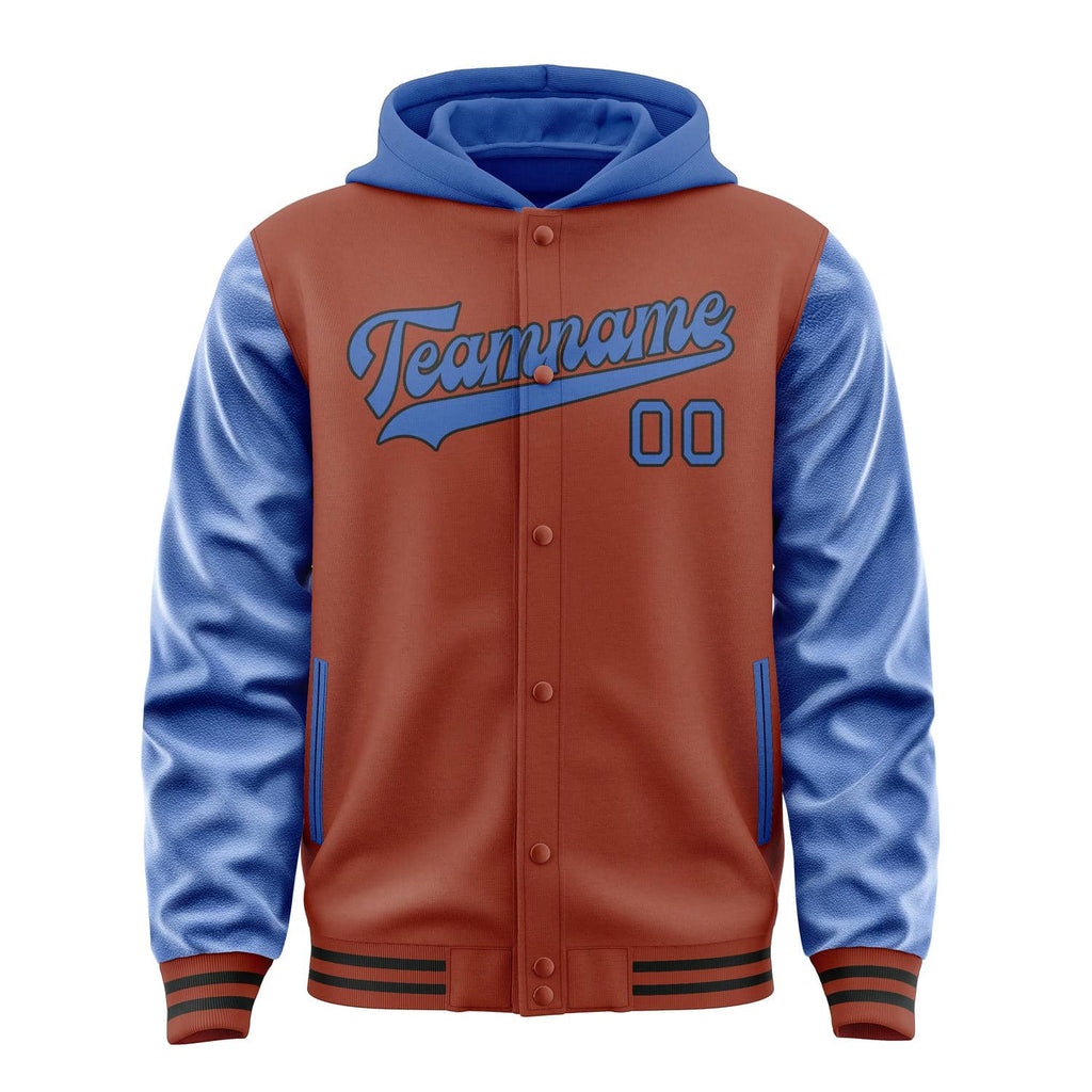 Custom Coral Red Sky Blue Jacket