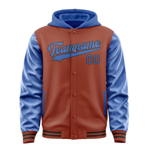 Custom Coral Red Sky Blue Jacket