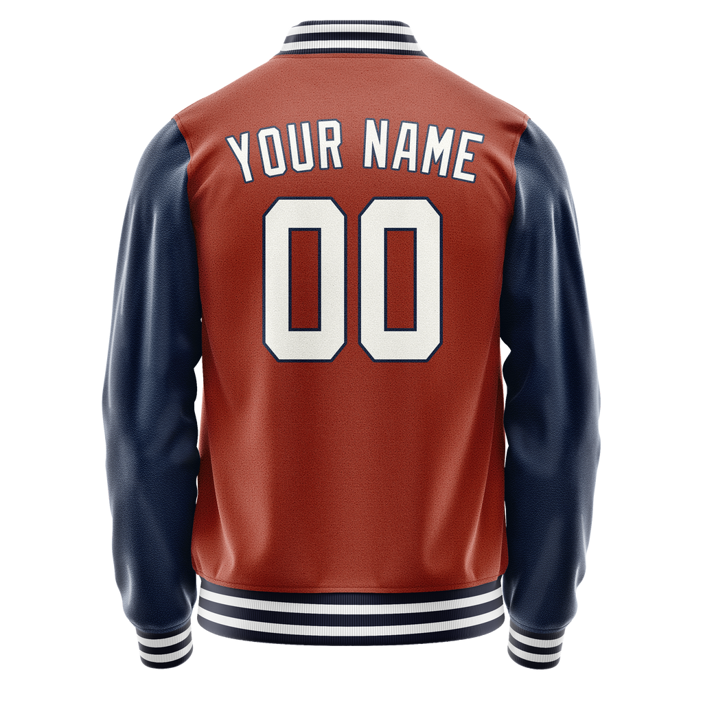 Custom Texas-Orange Royal Solid Color Varsity Letterman Jacket