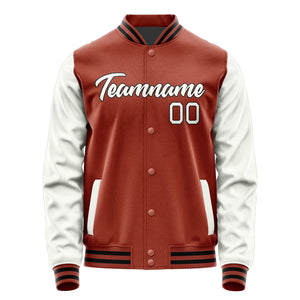Custom Coral Red White Jacket JA1616181617B21718