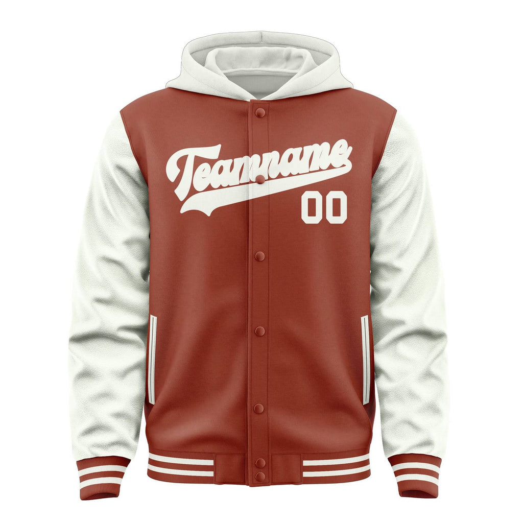 Custom Coral Red White Jacket