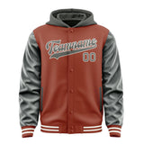 Custom Coral Red Dark Grey Jacket
