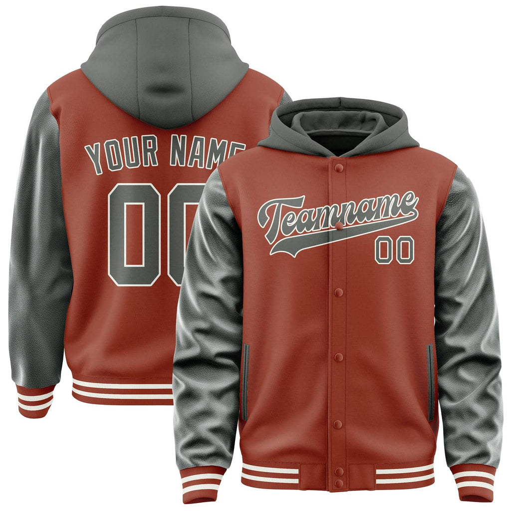Custom Coral Red Dark Grey Jacket