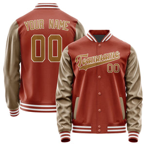 Custom Coral Red Khaki Jacket JA1616221618B31822