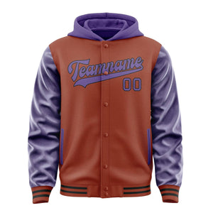 Custom Coral Red Light Purple Jacket