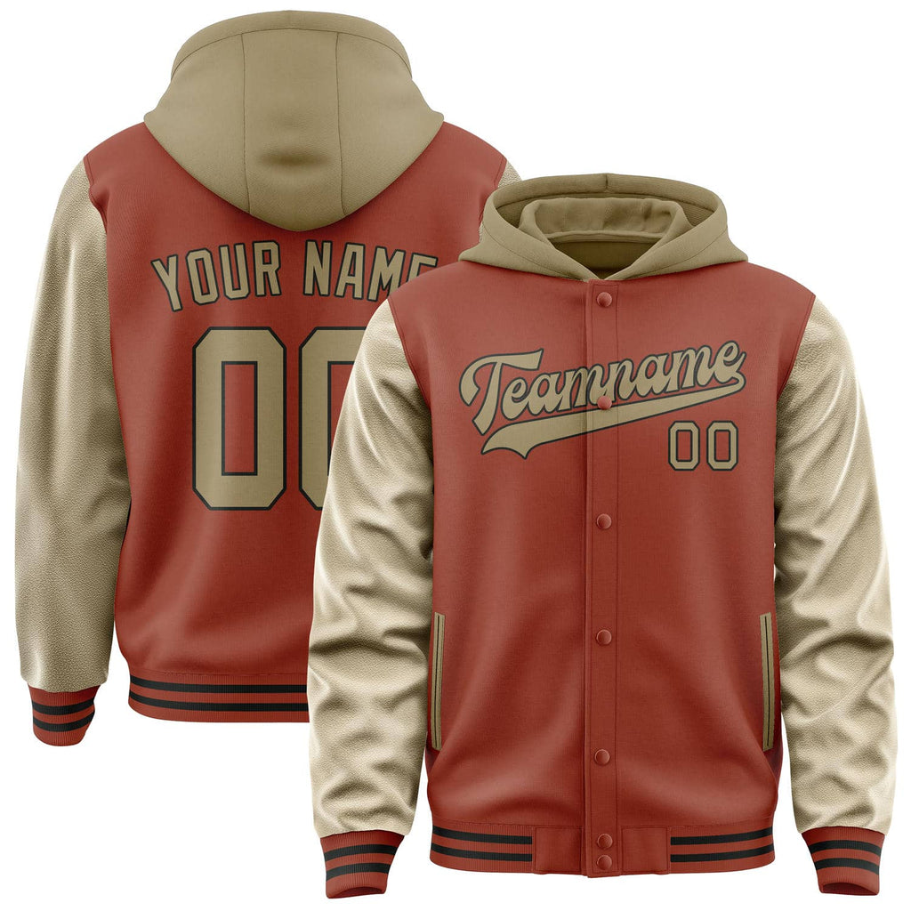 Custom Coral Red Light Khaki Jacket
