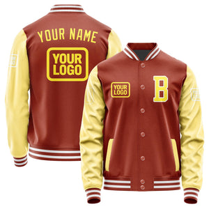 Custom Coral Red Light Yellow Jacket JA161626161818262618