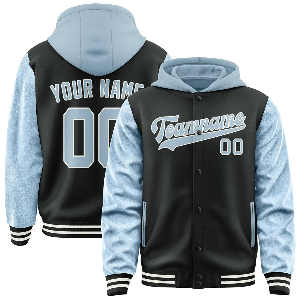 Custom Black Light Blue Jacket